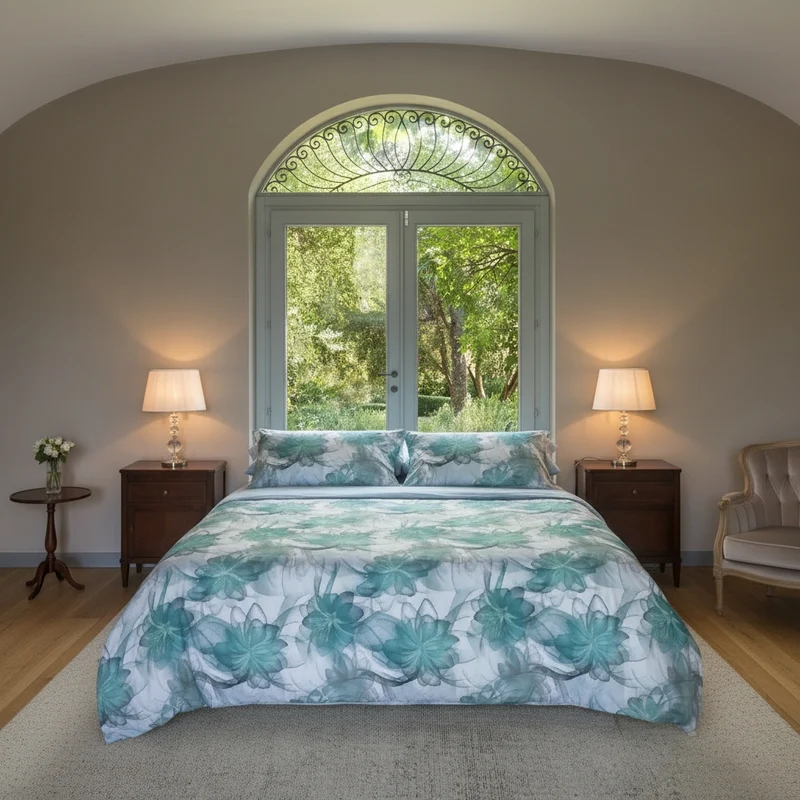 Completo Lenzuola Sea flower Floreale in Percalle