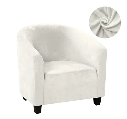 Housse fauteuil Cabriolet Velours Blanche