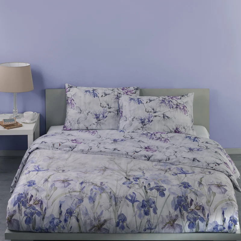 Completo Lenzuola irises Floreale in Percalle