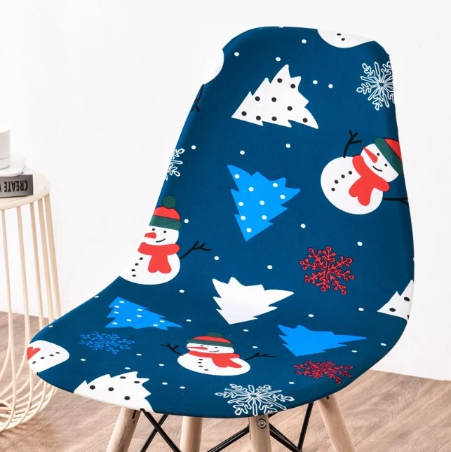 Housse chaise Scandinave Noël Bleue