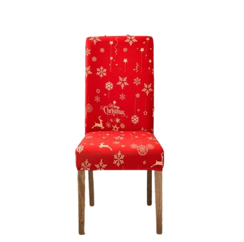 Housse de chaise Cerf de Noël Rouge