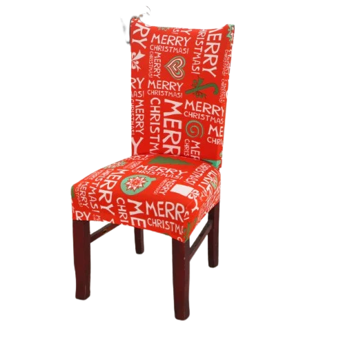 Housse de chaise Merry Christmas Orange