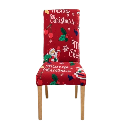 Housse de chaise Merry Christmas Rouge