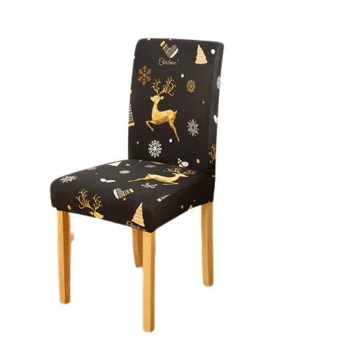 Housse de chaise Merry Christmas Noire