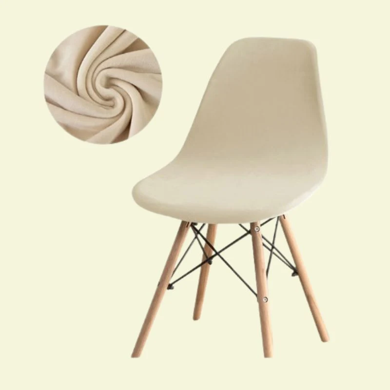 Housse chaise Scandinave Velours Beige