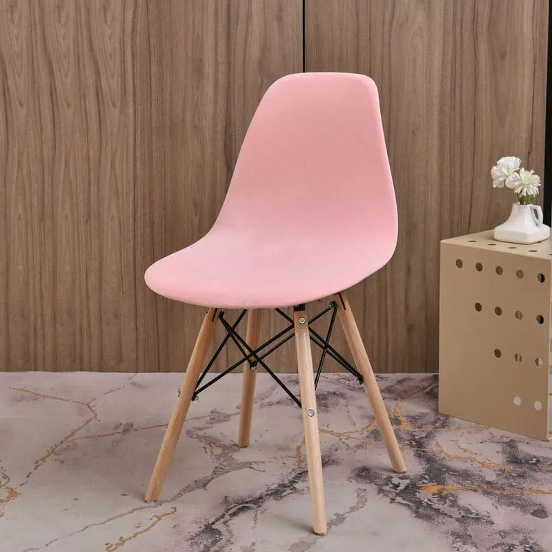 Housse chaise Scandinave Velours Rose