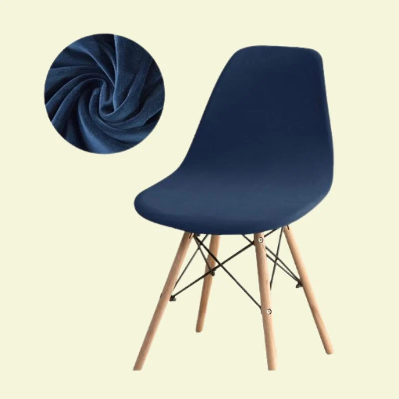 Housse chaise Scandinave Velours Bleu