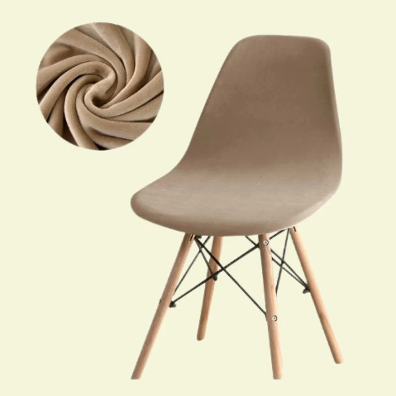 Housse chaise Scandinave Velours Camel