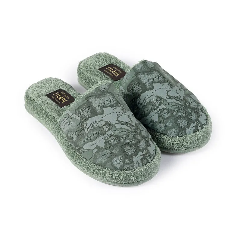Ciabatte Geo Tartan Green in Cotone