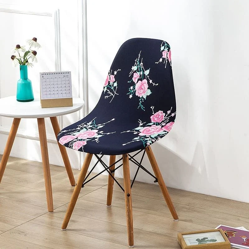 Housse chaise Scandinave Florale Rose
