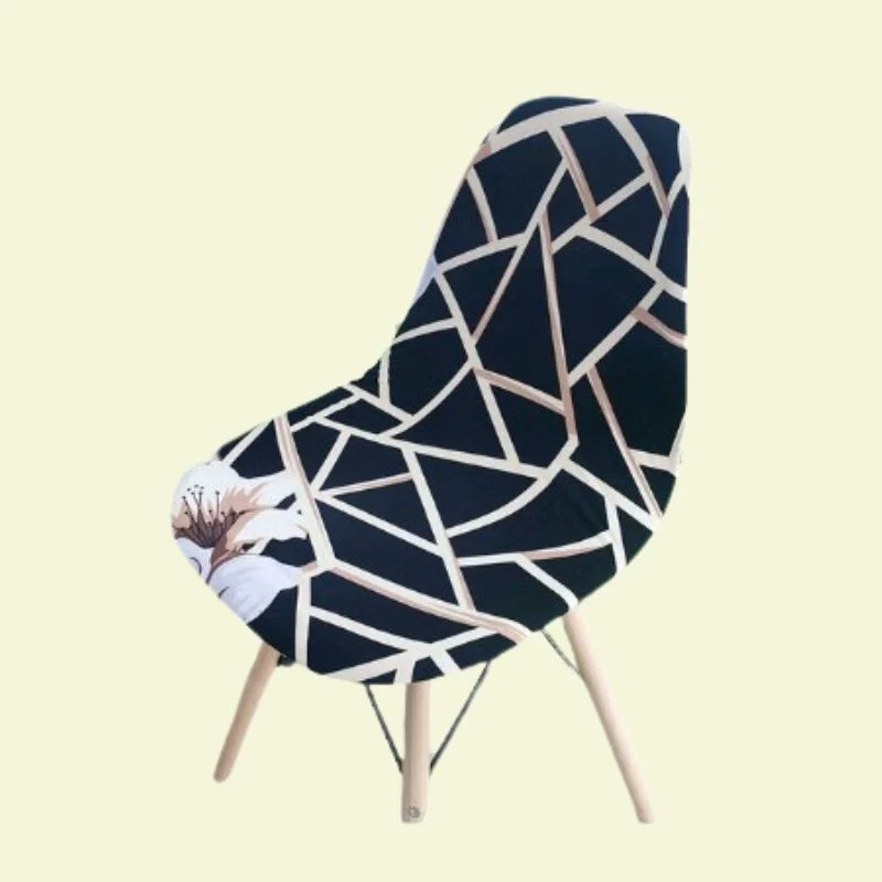 Housse chaise Scandinave Géométrique Bleu Marine