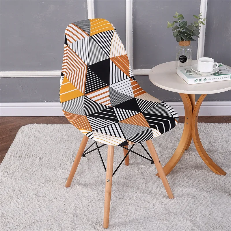 Housse chaise Scandinave Géométrique Orange