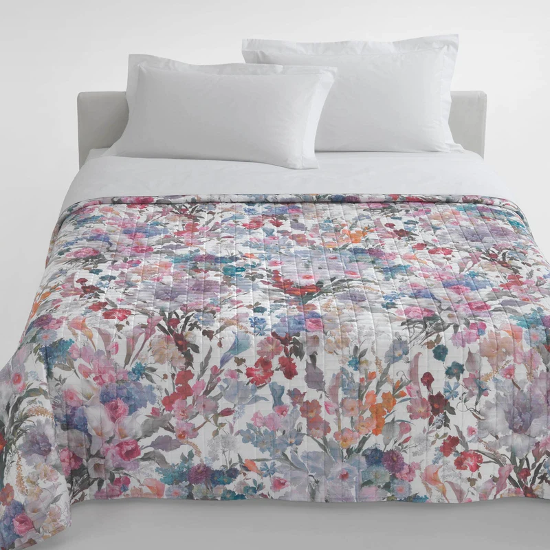 Copriletto Primaverile may flowers Floreale in Raso di cotone 90 gr/mq
