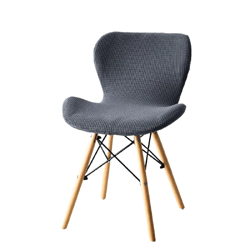 Housse de chaise Incurvée gris foncé