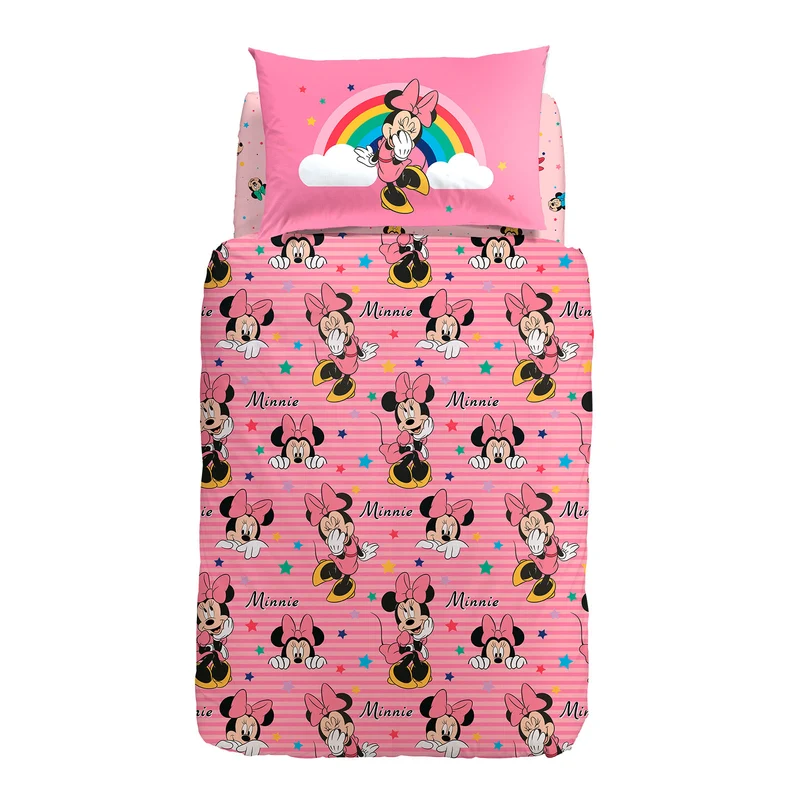 Completo Copripiumino minnie rainbow in Cotone