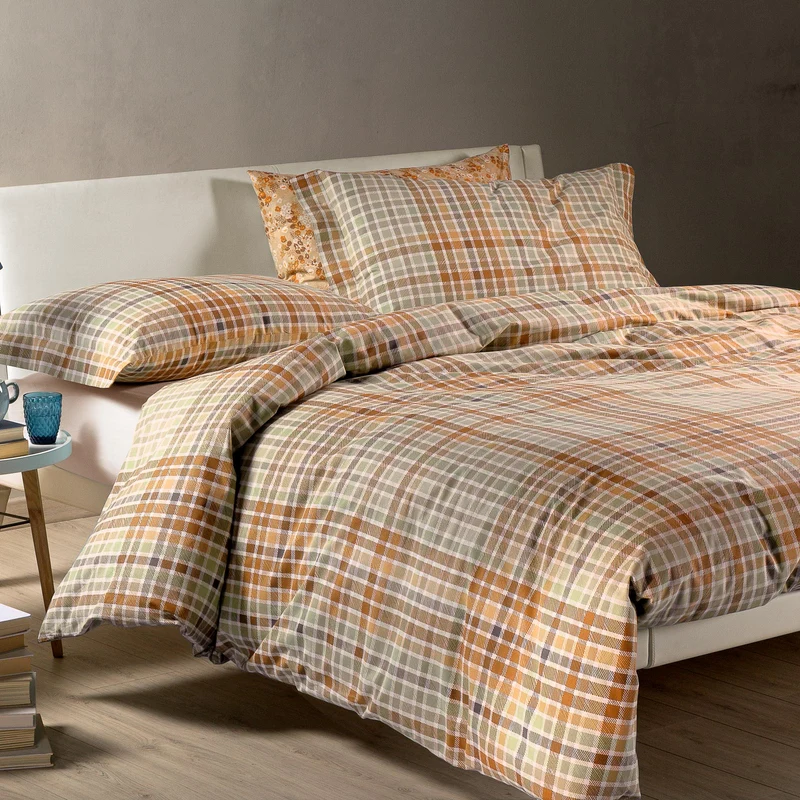 Completo Copripiumino countryhouse Tartan Club in Cotone