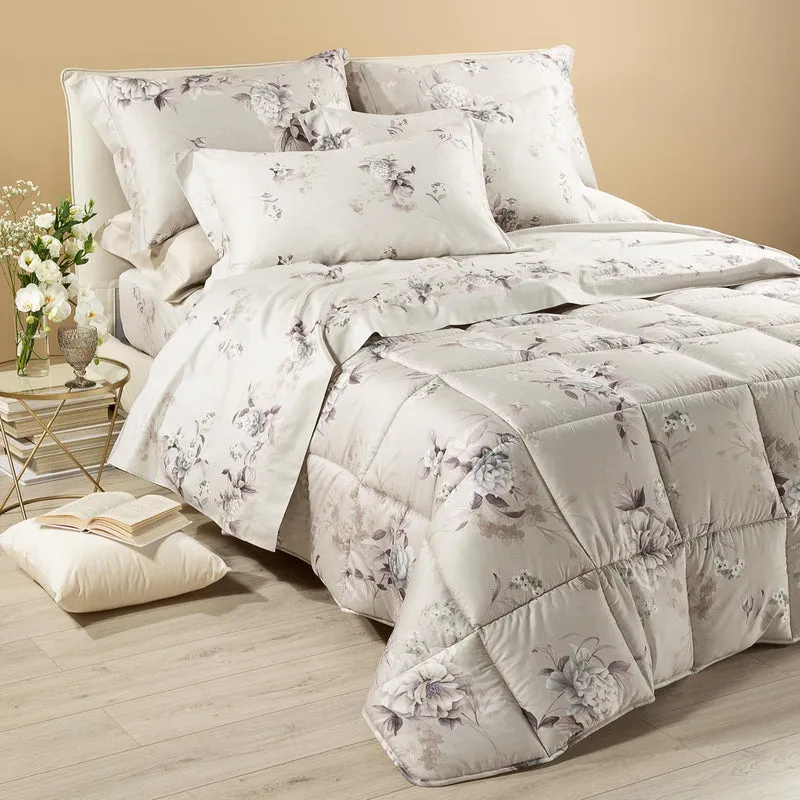 Trapunta chiaro di luna Floreale in Raso di cotone 300 gr/mq