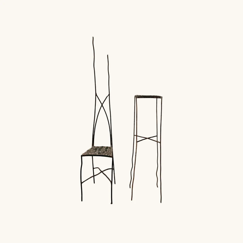 Vintage Italian Modernist Wrought Iron Furniture