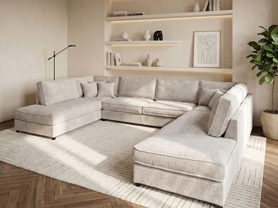 Canapé panoramique Brussel beige tissu Marbella