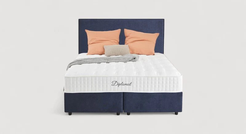 Pack lit coffre, matelas et tête de lit NINA Margon Basic Marine