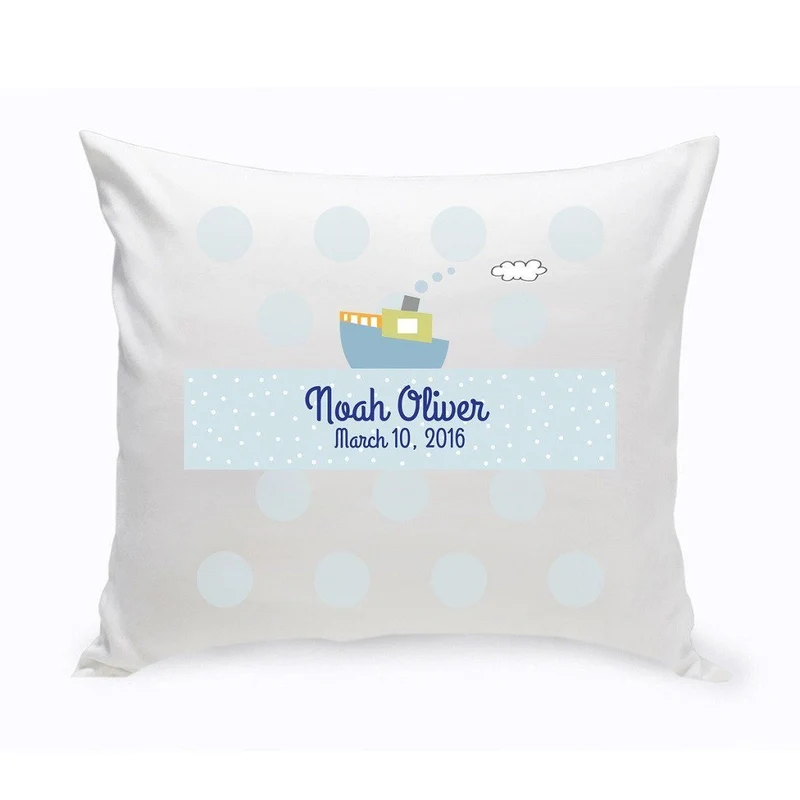 Boat Baby Nursery Personalized Throw Pillow