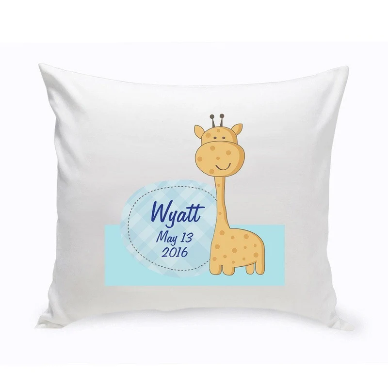 Baby Giraffe Baby Nursery Personalized Throw Pillow