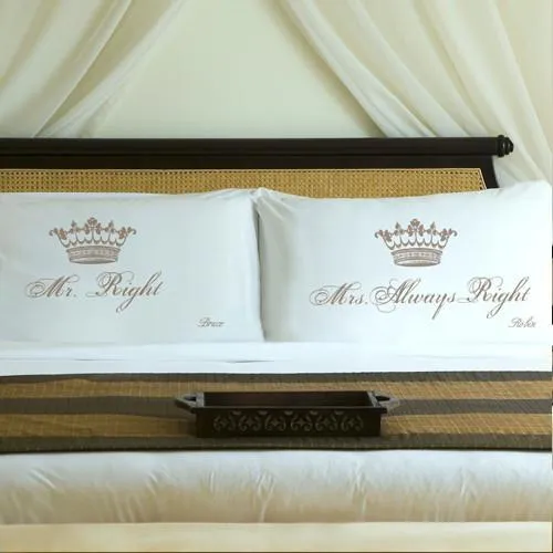 Shimmering Sand Couples Royal Correctness Personalized Pillow Case Set