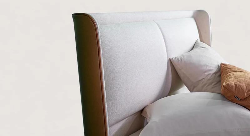 Lit coffre avec tête de lit ISABEL Cosmic Beige / Cassa/-Brown