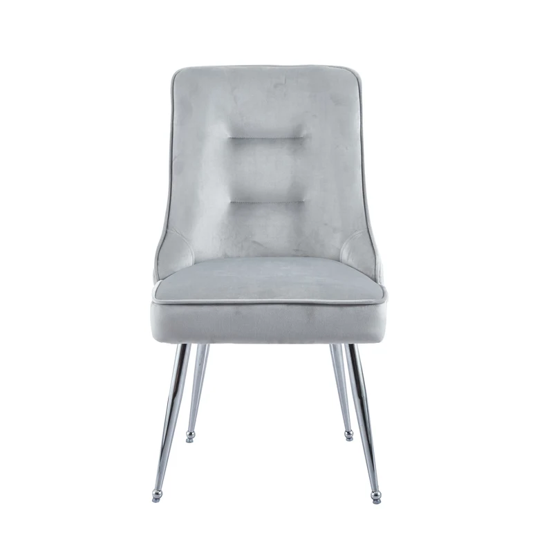 CHAISE ZIP CHROME VELOURS GRIS