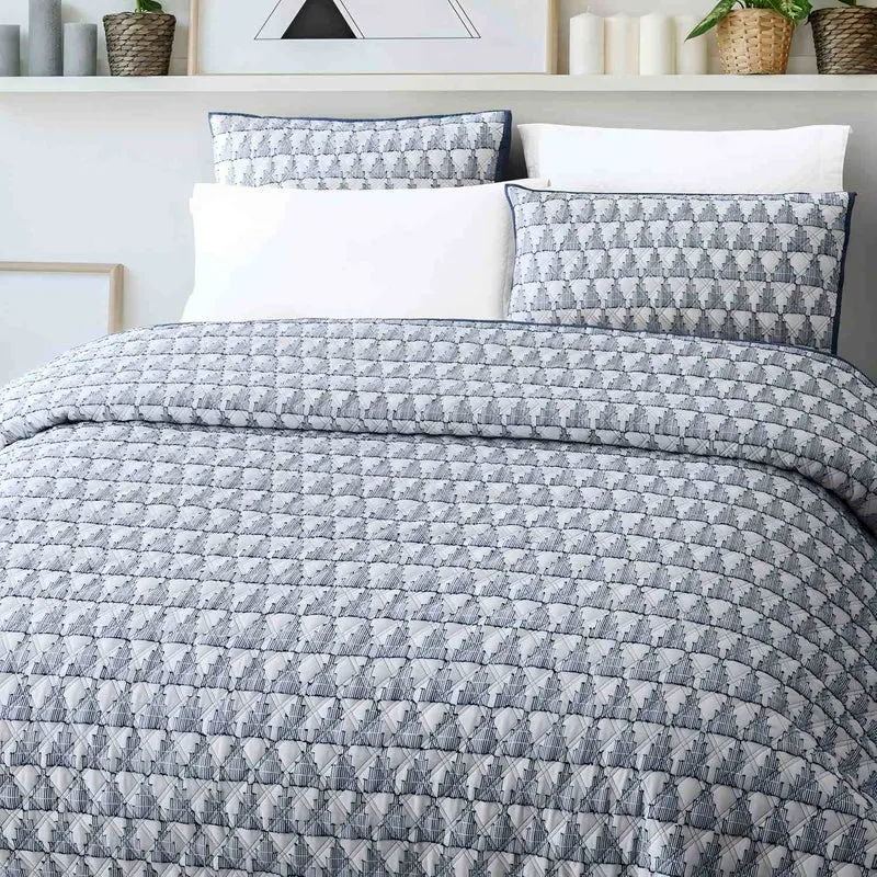 Wonderful® Cotton Quilt Set | Soft Cozy Geometric Pattern Bedspread with Classic Diamond Quilting | Lightweight All-Season Bedding Set