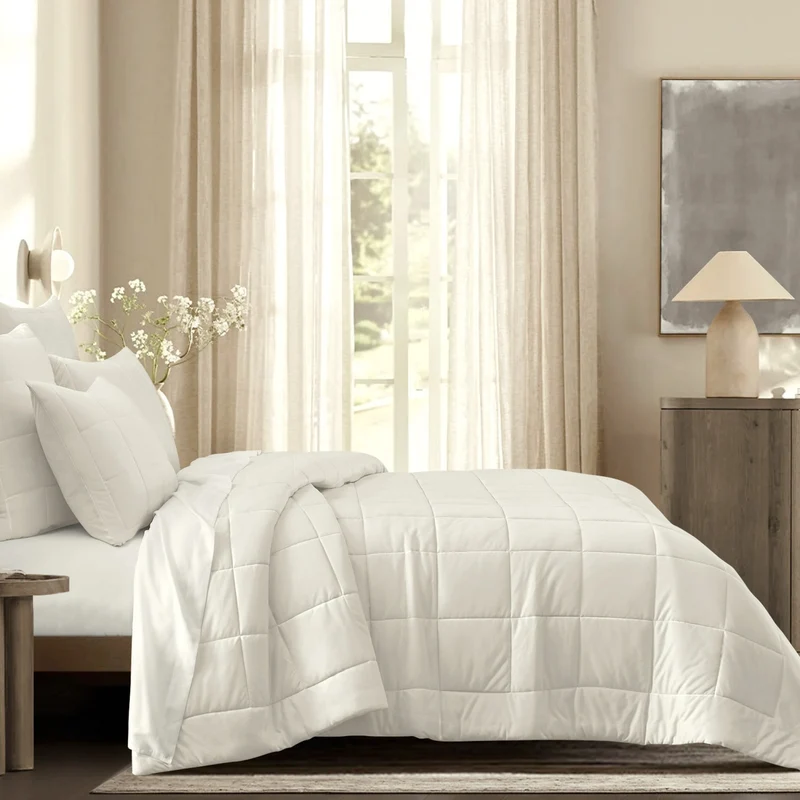 Wonderful® Silky Brushed Quilt Set – Cool-Touch, Featherlight & Modern Box-Stitch Quilting