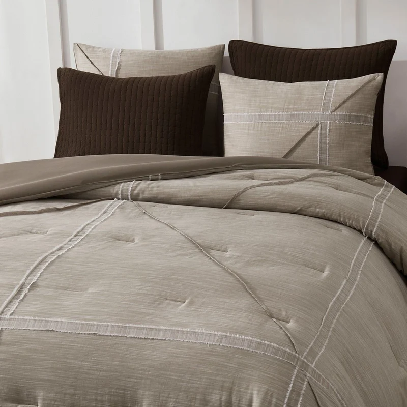 Wonderful Yarn-Dyed Raw-Edged Comforter Set – 3-Piece Cotton Lightweight Bedding