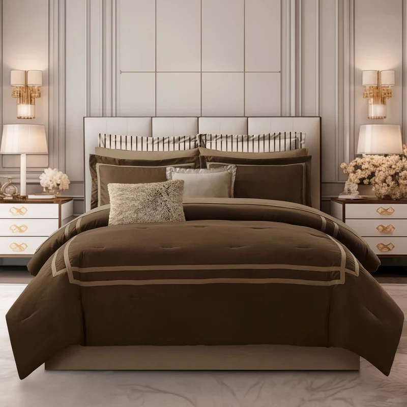 Wonderful Bedding Luxury Hotel-Style 8-Piece Comforter Set - Bed In a Bag