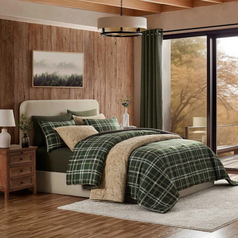 Wonderful Faux Wool Modern Plaid Comforter Set – 3-Piece Cozy & Stylish All-Season Bedding