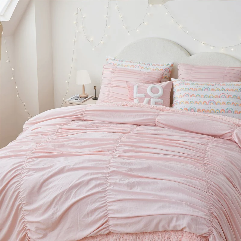 Wonderful Lightweight Ruched Comforter Set, Ultra-Soft Hypoallergenic Microfiber
