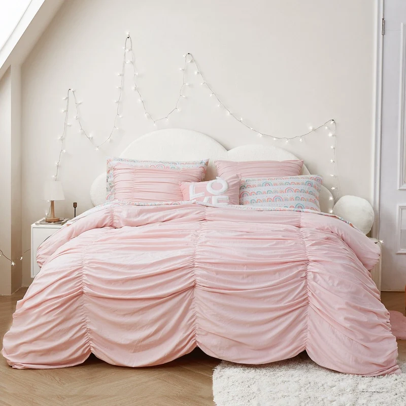 Wonderful Lightweight Ruched Comforter Set, Ultra-Soft Hypoallergenic Microfiber