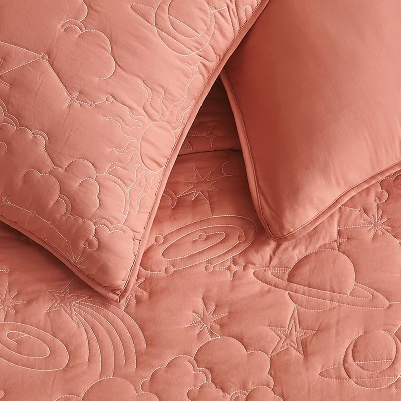 Wonderful Bedding Starry Sky Luxury Embroidered Teen Quilt Set for Teenagers