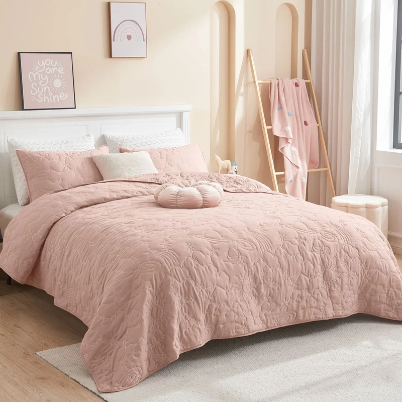 Wonderful Bedding Starry Sky Luxury Embroidered Teen Quilt Set for Teenagers