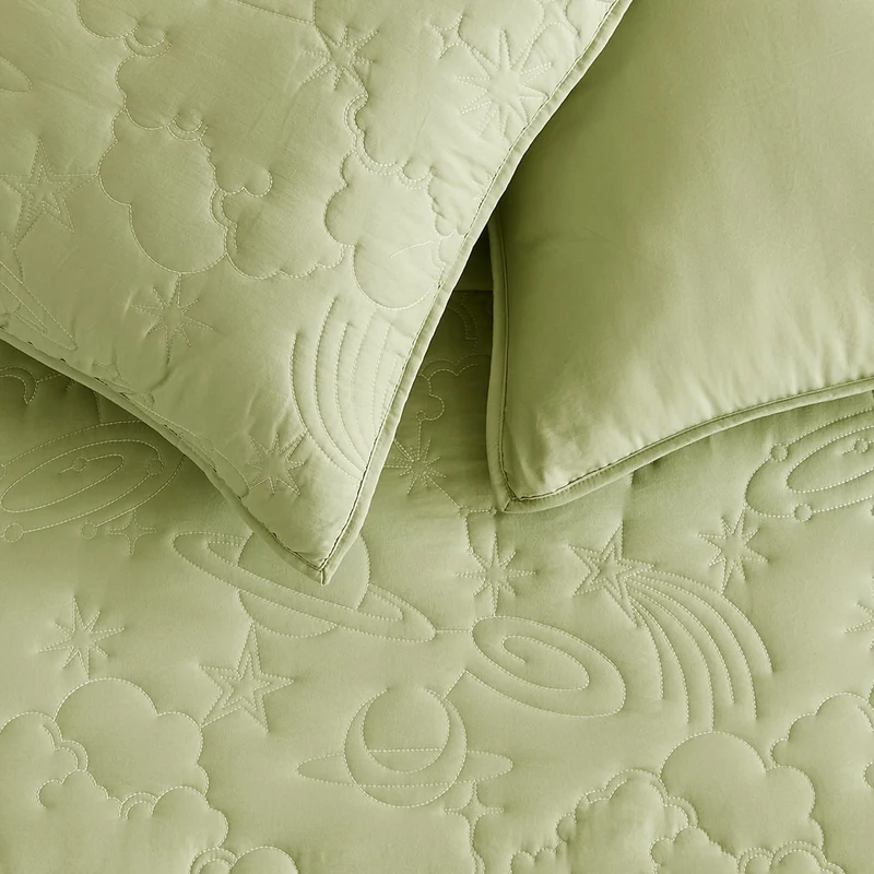 Wonderful Bedding Starry Sky Luxury Embroidered Teen Quilt Set for Teenagers