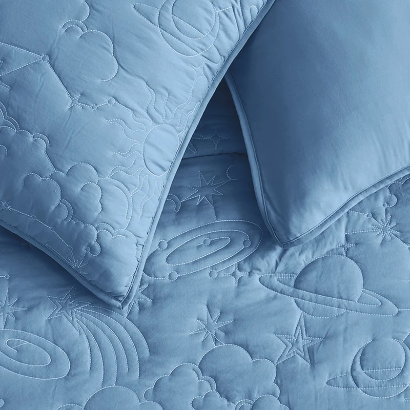 Wonderful Bedding Starry Sky Luxury Embroidered Teen Quilt Set for Teenagers