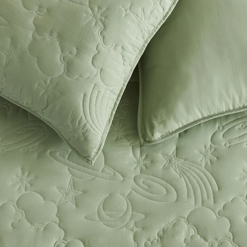 Wonderful Bedding Starry Sky Luxury Embroidered Teen Quilt Set for Teenagers