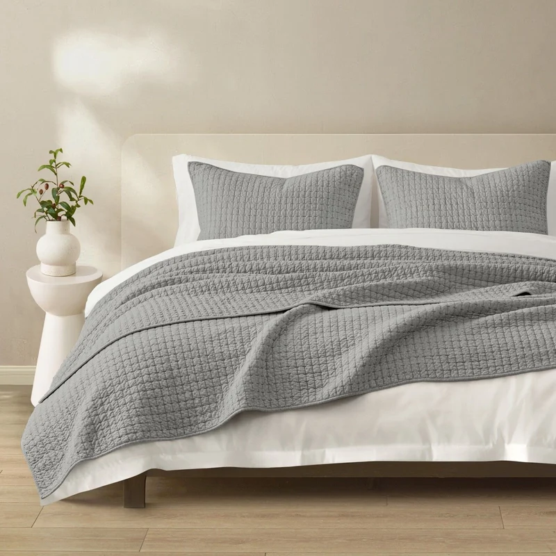 Wonderful 100% Cotton Jersey Knit Reversible Quilt Set – Soft, Breathable, All-Season Bedding