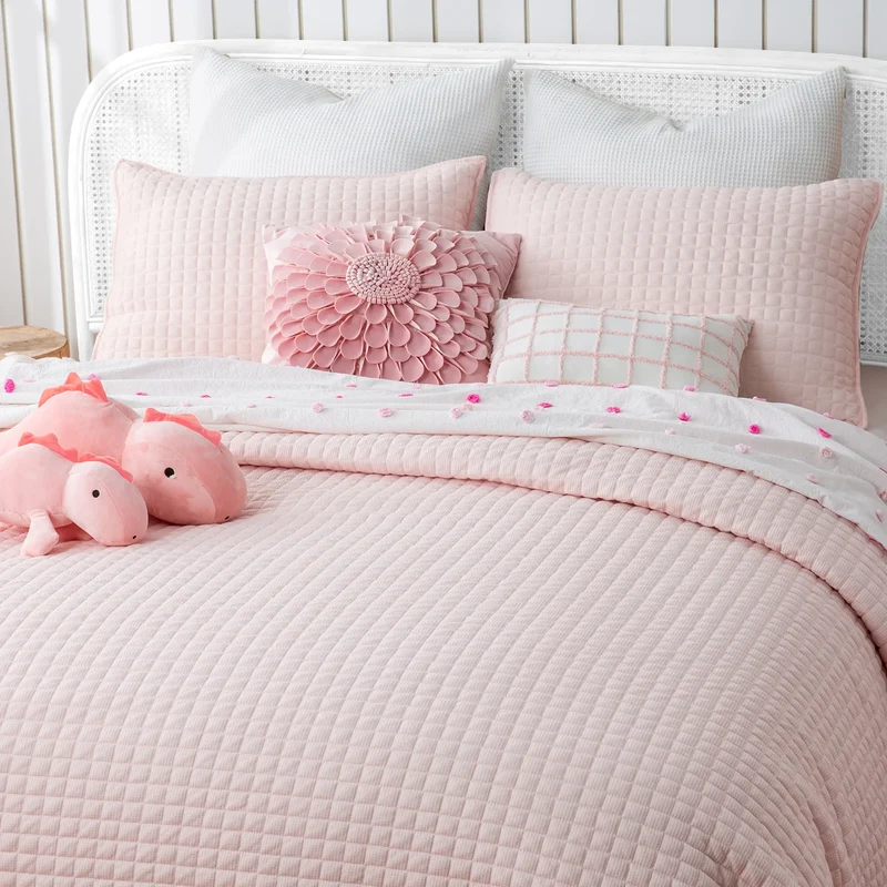 Wonderful Bedding Cotton-Soft Waffle Weave Teen Quilt Set