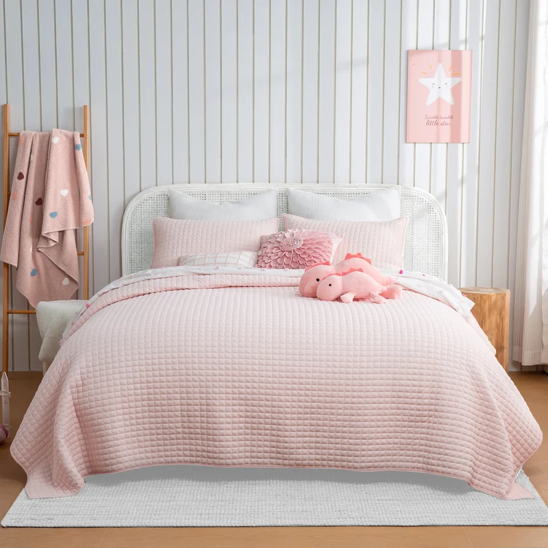Wonderful Bedding Cotton-Soft Waffle Weave Teen Quilt Set