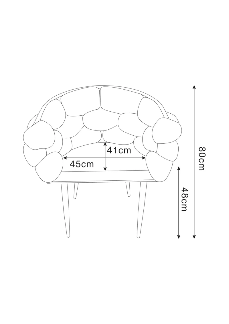 CHAISE BALLON DOUDOU PIED METAL NOIR