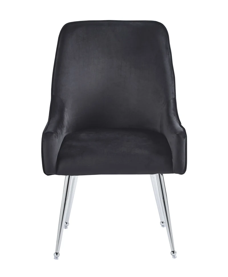 CHAISE LUXURY CHROME VELOURS NOIR