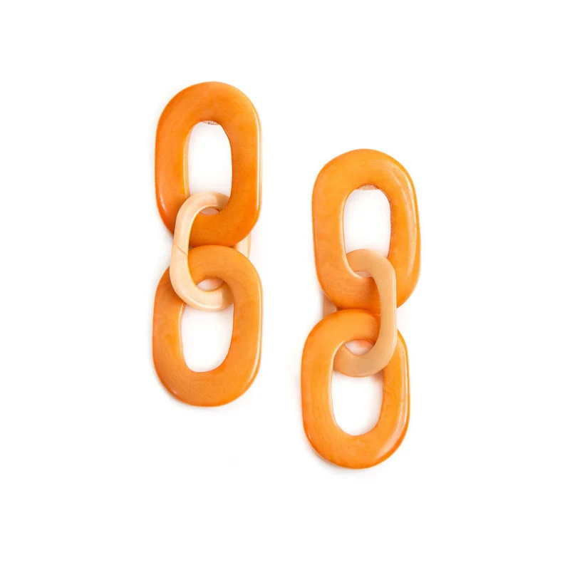Boucles d'oreilles Bri en noix de tagua - Melon