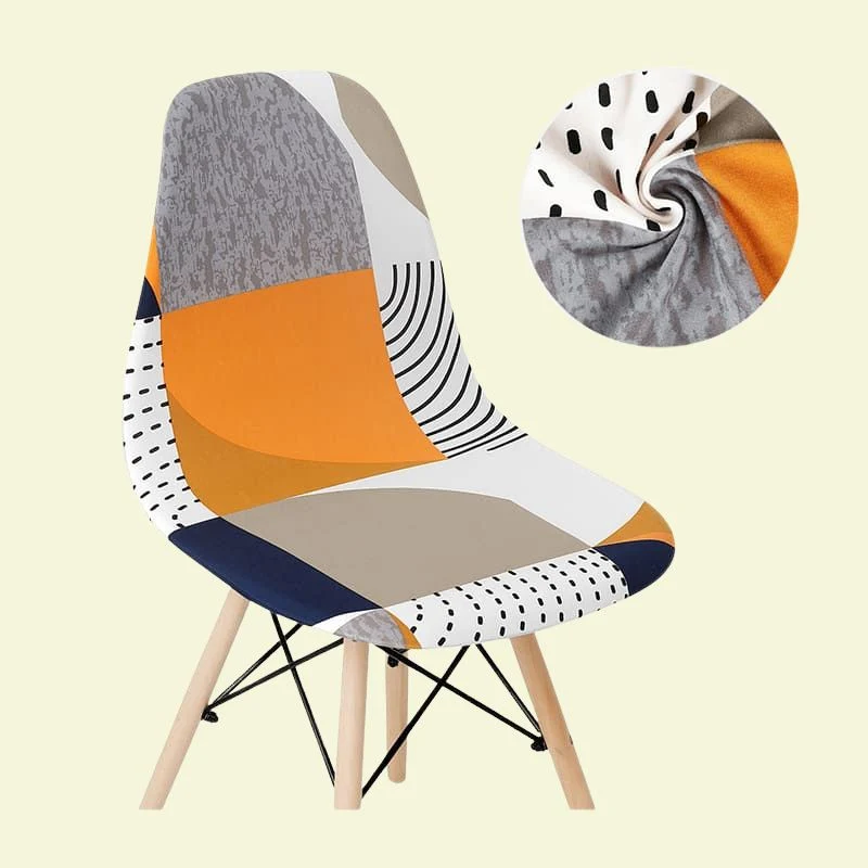 Housse chaise Scandinave Jaune et Bleu