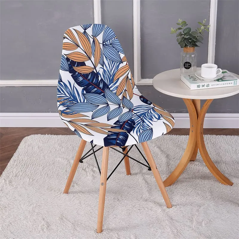 Housse chaise Scandinave Tropicale Bleue