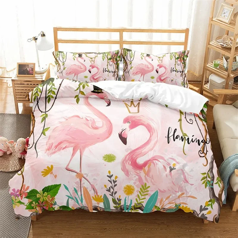 Housse de Couette Flamant Rose